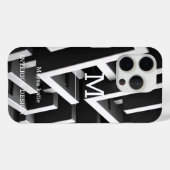 Minimalistisch Schwarz-Weiß-Moderne Monogram Case (Rückseite (Horizontal))