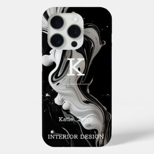Minimalistisch Schwarz-Weiß-Moderne Monogram Case