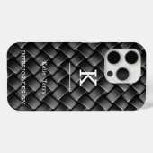 Minimalistisch Schwarz-Weiß-Moderne Monogram Case  (Rückseite (Horizontal))