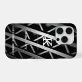 Minimalistisch Schwarz-Weiß-Moderne Monogram Case iPhone Hülle (Rückseite (Horizontal))