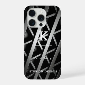 Minimalistisch Schwarz-Weiß-Moderne Monogram Case iPhone 15 Pro Hülle