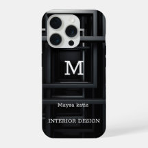 Minimalistisch Schwarz-Weiß-Moderne Monogram Case