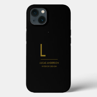Minimalistisch Schwarz-Weiß-Moderne Monogram Case iPhone 13 Hülle