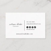 Minimalistisch Schwarz/Weiß | Modernes Beruflich Visitenkarte (Rückseite)