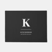 Minimalistisch Schwarz-Weiß-Monogramm Fußmatte (Vorderseite)