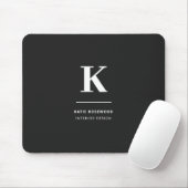 Minimalistisch Schwarz-Weiß-Monogramm Mousepad (Mit Mouse)