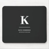 Minimalistisch Schwarz-Weiß-Monogramm Mousepad (Vorne)