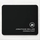 Minimalistisch Schwarz-Weiß-Monogramm Mousepad (Vorne)