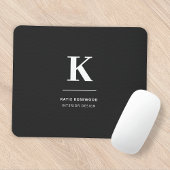 Minimalistisch Schwarz-Weiß-Monogramm Mousepad