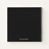 Minimalistisch Schwarz-Weiß-Monogramm Notizblock (Rückseite)