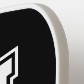 Minimalistisch-Schwarz-Weiß-Monogramm Pickleball Schläger (Linke Seite)