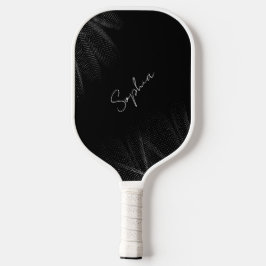 Minimalistisch Schwarz-Weiß-Monogramm Pickleball Schläger