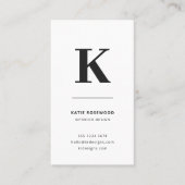 Minimalistisch Schwarz-Weiß-Monogramm Visitenkarte (Vorderseite)
