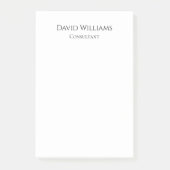 Minimalistisch Schwarz-weiß Post-it Klebezettel (Vorderseite)