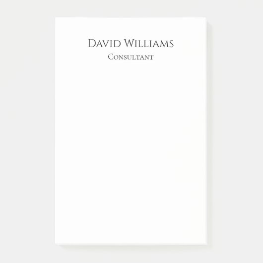 Minimalistisch Schwarz-weiß Post-it Klebezettel (Vorderseite)