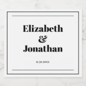 Minimalistisch Schwarz/Weiß Schaumweinetikett (Einzelnes Label)