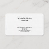 Minimalistisch Schwarz & Weiß Schlicht einfach mod Visitenkarte (Vorderseite)