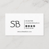 Minimalistisch Schwarz/Weiß | Trendy Retro Chic Visitenkarte (Rückseite)