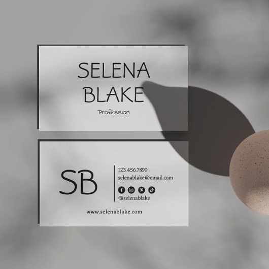 Minimalistisch Schwarz/Weiß | Trendy Retro Chic Visitenkarte