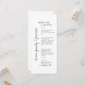 Minimalistisch Schwarz-Weiß-Willkommensgruß & Dank Karte (Vorderseite/Rückseite Beispiel)