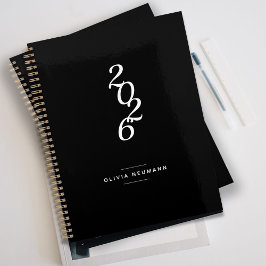 Minimalistisch Schwarz-Weiß-Woche 2022 | Monat P Planer