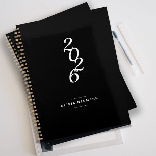Minimalistisch Schwarz-Weiß-Woche 2022 Monat P Planer