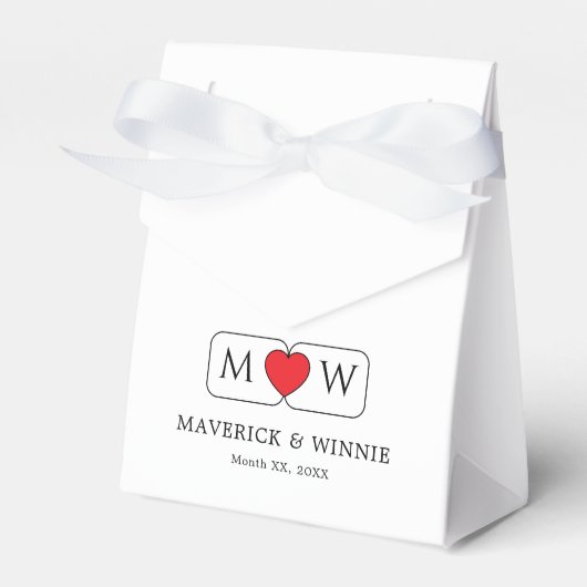 Minimalistisch Schwarz-Weiß-Zelt Geschenkschachtel (Vorderseite)