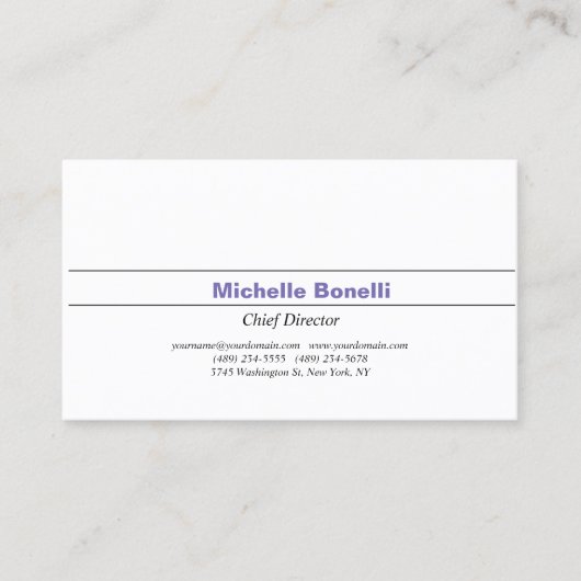 Minimalistisch Schwarz-weiße Beruflich Moderne Visitenkarte (Vorderseite)