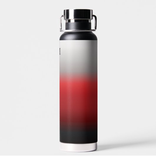 Minimalistisch Schwarz-weiße Monogramm Trinkflasche (Rückseite)