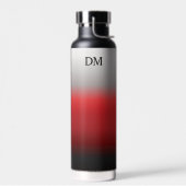 Minimalistisch Schwarz-weiße Monogramm Trinkflasche (Links)