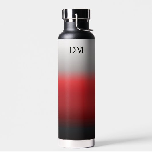 Minimalistisch Schwarz-weiße Monogramm Trinkflasche (Links)