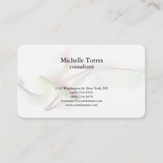 Minimalistisch Schwarz-weiße Schlicht Moderne Abst Visitenkarte (Vorderseite)