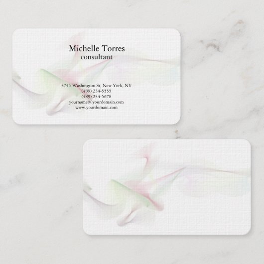 Minimalistisch Schwarz-weiße Schlicht Moderne Abst Visitenkarte (Vorne/Hinten)