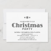 Minimalistisch Schwarz-weißes Buffalo Kariert Chri Einladung (Vorderseite)