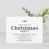 Minimalistisch Schwarz-weißes Buffalo Kariert Chri Einladung (Stehend Vorderseite)