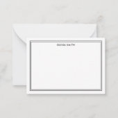 Minimalistisch Schwarz - Zwei Grenzen - Modernes M Mitteilungskarte (Vorderseite)