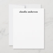 Minimalistisch Schwarze Moderne Typografie Persona Mitteilungskarte (Vorderseite)