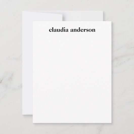 Minimalistisch Schwarze Moderne Typografie Persona Mitteilungskarte (Vorderseite)