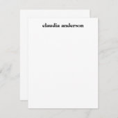 Minimalistisch Schwarze Moderne Typografie Persona Mitteilungskarte (Vorne/Hinten)