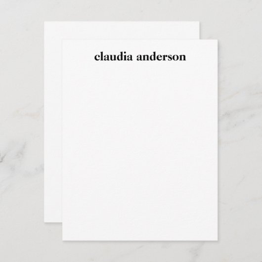 Minimalistisch Schwarze Moderne Typografie Persona Mitteilungskarte (Vorne/Hinten)