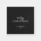 Minimalistisch Schwarzer Heiligabend Serviette (Vorderseite)