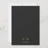 Minimalistisch Schwarzes Gold Elegante Moderne Hoc Einladung (Rückseite)