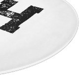 MINIMALISTISCH SCHWARZES ZWEI-BUCHSTABEN-MONOGRAMM SCHNEIDEBRETT (Ecke)