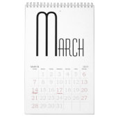 Minimalistisch Schwarzweiß Kalender (Mär 2027)