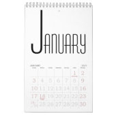 Minimalistisch Schwarzweiß Kalender (Jan 2027)