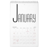 Minimalistisch Schwarzweiß Kalender (Jan 2026)