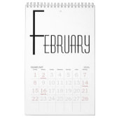 Minimalistisch Schwarzweiß Kalender (Feb 2026)