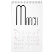 Minimalistisch Schwarzweiß Kalender (Mär 2026)