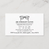 Minimalistisch Schwarzweiß-Optometriker Visitenkarte (Vorderseite)