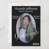 Minimalistisch Schwarzweiß-Weiß-Abschluss mit zwei Einladung (Vorderseite)